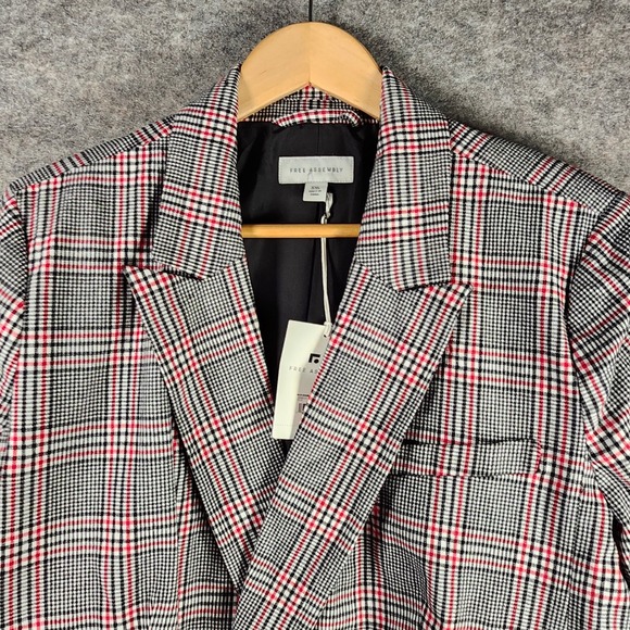 Free Assembly Jackets & Blazers - Free Assembly Women Plaid Double Breasted Blazer Jacket Multi Color Size XXL New